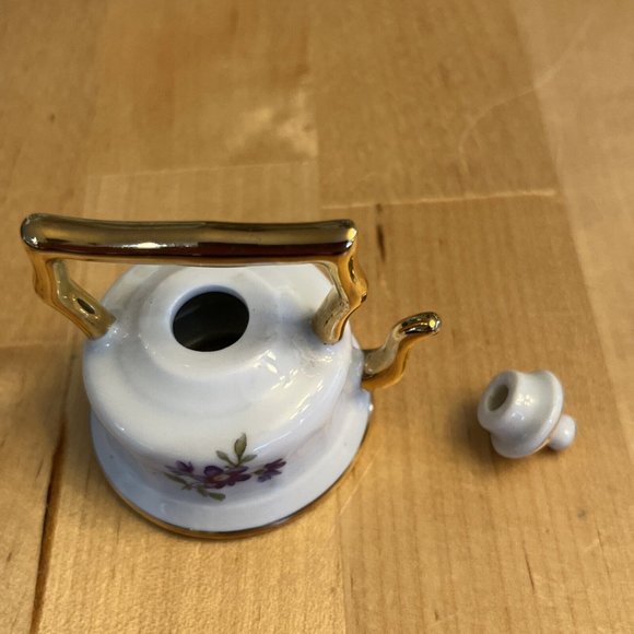 Limoges France Miniature Teapot Teeny Tiny Tea Pot Courting Couple Porcelain - Picture 6 of 11